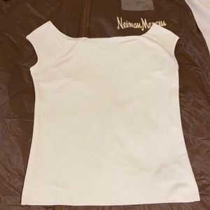 Ralph Lauren White boatneck capsleeve top SzS EUC